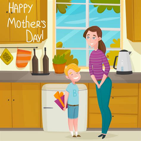Mothers Day Cartoon Background 482192 Vector Art At Vecteezy
