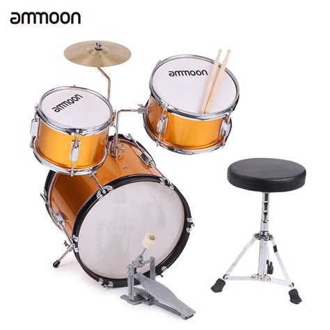 Ammoon 3 Piece Drum Kit Kids Children Junior Drum Set Percussion