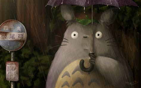 Totoro Holding Leaf Umbrella
