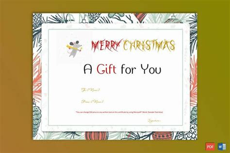 The blank, black and white blank gift certificate template provides a basic simple word document to fill out or add company logo. 50+ Christmas Gift Certificate Templates for 2019 (Word | PDF)