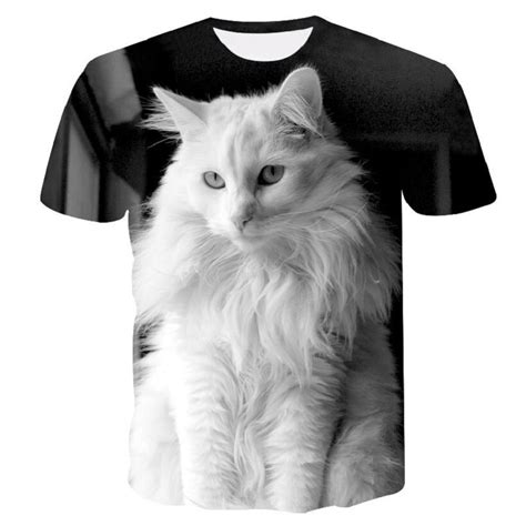 Whiteblack Cat T Shirt Never Shout Never Weed Leaf Alien Kitten Rainbow 3d T Shirt Women Men