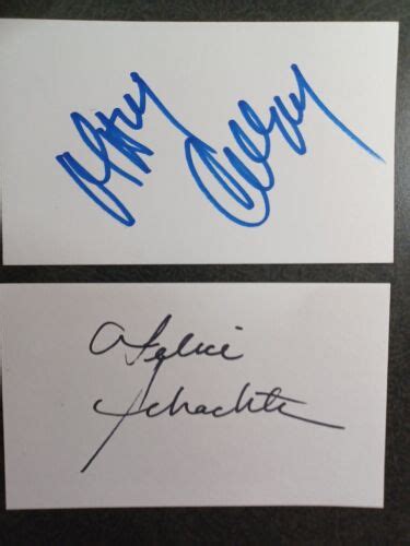 Felice Schachter And Mary Crosby 2 Hand Signed Autograph 3x5 Index Card