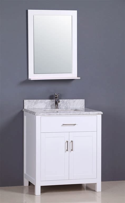 Find bathroom vanities for any sink and space, like a freestanding or wall mounted vanity, from lowe's. 30" Cape Town Bathroom Vanity - White with Carrera ...