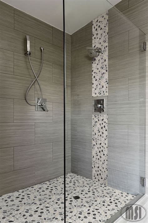 Love The Pebble Glass Waterfall Vertical Design And The Matching Shower