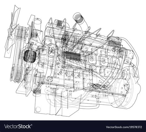 Car Engine Rendering Of 3d Royalty Free Vector Image