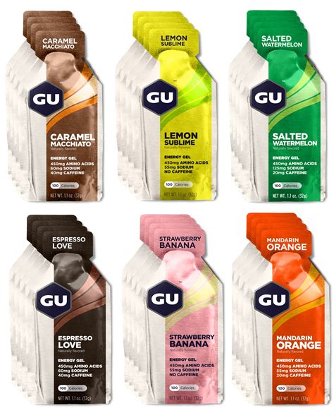 Gu Energy Gels Box Of 24 Six Different Flavours Buy Online In