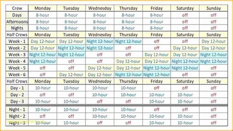 24 Hour Rotating Shift Schedule Examples Coverletterpedia