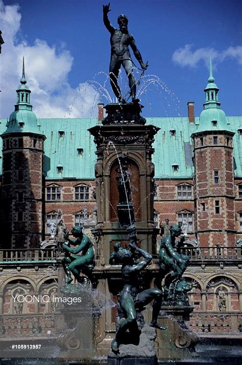 Neptune Fountain In Front Of Frederiksborg Fountains Copenhagen