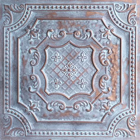 Elizabethan Shield Faux Tin Ceiling Tile 24 In X 24 In Dct 04