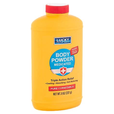Lucky Super Soft Pure Cornstarch Medicated Body Powder 8 Oz —