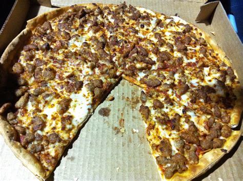 Large Thin Crust Pizza With Italian Sausage And Pork Yelp
