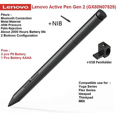 Jual Lenovo Active Stylus Pen 2 Original Free Battery 4096 Tekanan