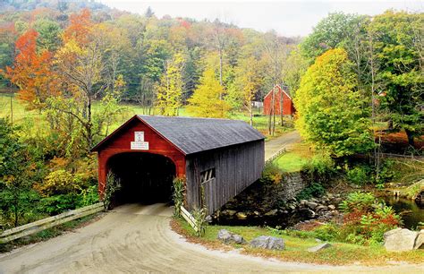 Covered Bridge On Green River Vermont Photograph By Danita Delimont