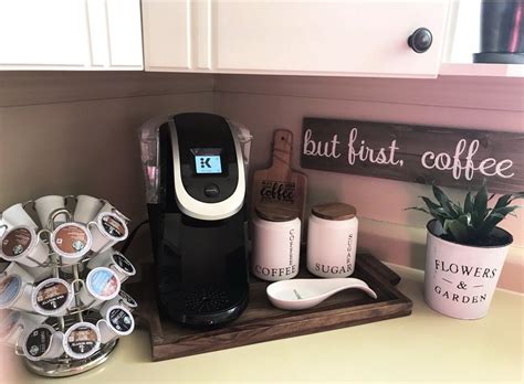 Coffee Station On Kitchen Counter Keurig Office Coffee Bar Home