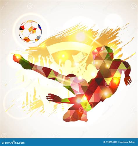 Poster Soccer Player Victory Blow Stock Vector Illustration Of Mosaic