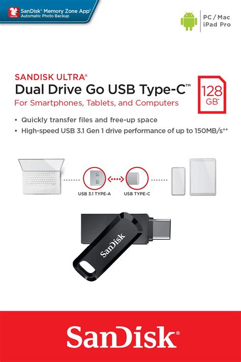 Usb Otg Type C 128gb Sandisk Ultra Dual Drive Go Sdddc3 128g G46