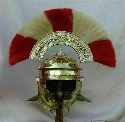 Brass Knight Roman Centurion Helmet With Plume Medieval Etsy