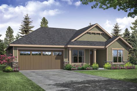 Single Story Ranch Home Plan With A Vaulted Bedroom 72959da