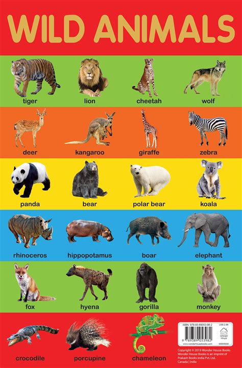 Buy Wild Animals Chart Early Learning Educational Chart For Kids