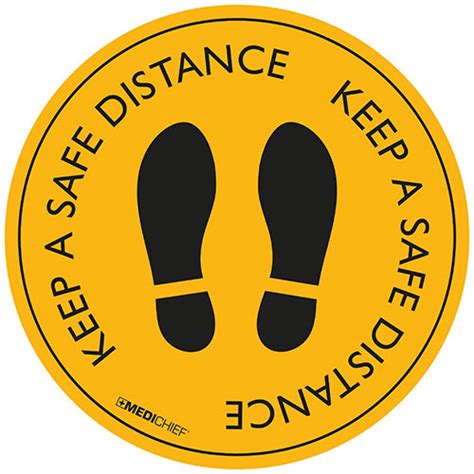 Medichief Floor Vinyl Keep Safe Distance Yellow Medichief Global