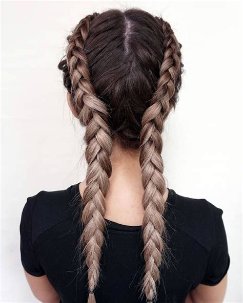 2018 Double Braids Long Hair French Braids Hairstyles
