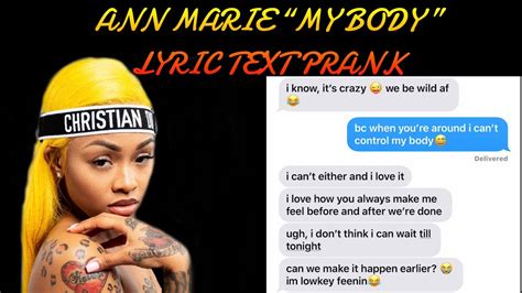 Ann Marie “my Body” Lyric Text Prank On My “friend” Shes Feening For
