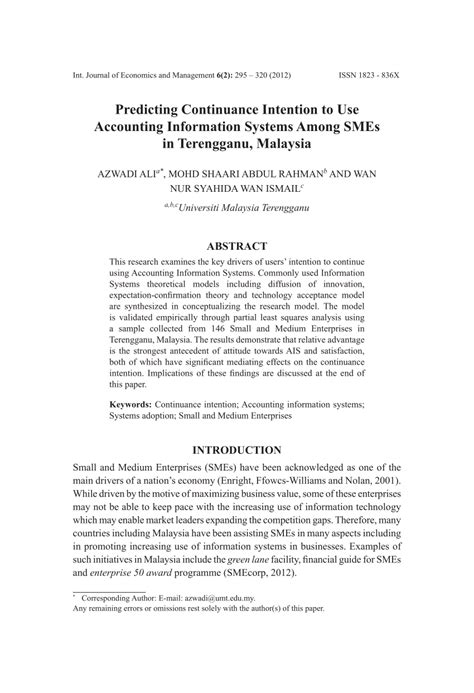 Challenges faced by the smes in malaysia. (PDF) Predicting Continuance Intention to use Accounting ...