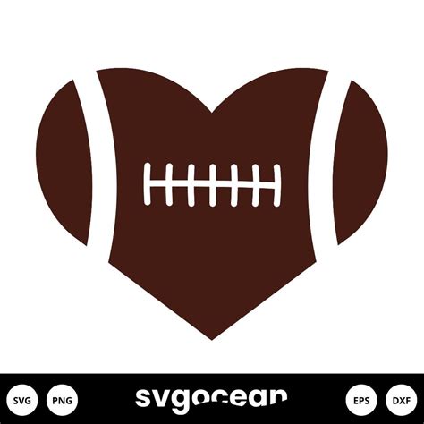 Football Heart Svg Free Vector For Instant Download Svg Ocean — Svgocean
