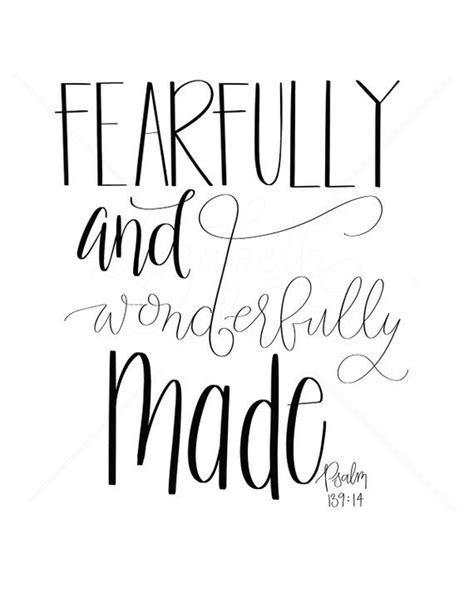 Fearfully And Wonderfully Made Printable Nursery Art Digital Download