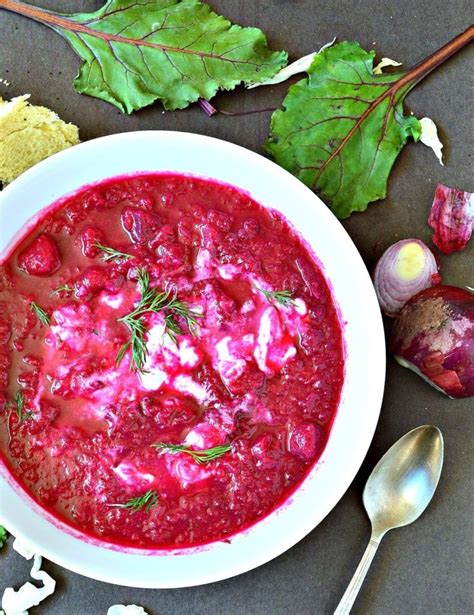 beet borscht soup is hearty and filled with things such as beets potatoes and cabbage it is