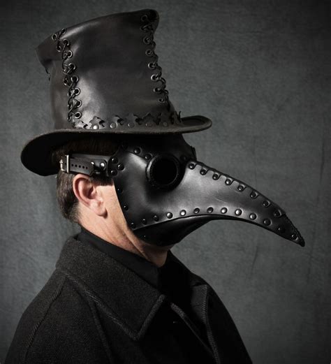 Schnabel Plague Dr Mask In Leather Black Etsy Máscara Máscara De