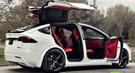 Signature Red Tesla Model X With Custom Signature Red 22 Inch Mx114