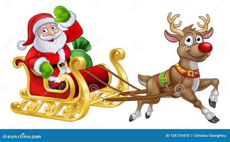 santa claus is riding in a sleigh with a cart of vector image my xxx hot girl
