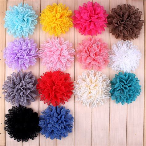 Handmade flowers diy flowers tulle flowers wedding flowers beautiful flowers headband flowers flower brooch chiffon flowers fabric flower headbands. 200pc/lot 4" 14 Colors Newborn DIY Shabby Chiffon Flower Accessories Tulle Fabric Frayed Fluffy ...