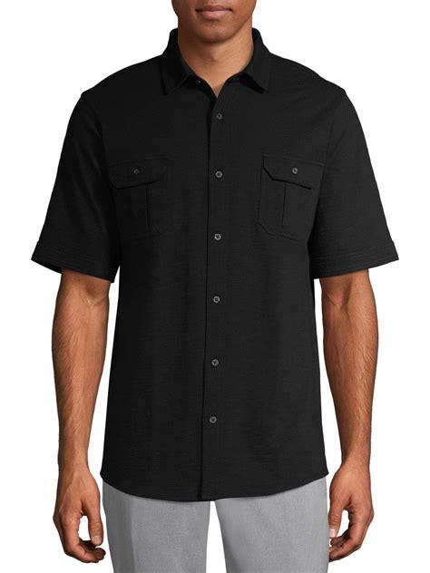 George George Mens And Big Mens Ultra Soft Knit Short Sleeve Button