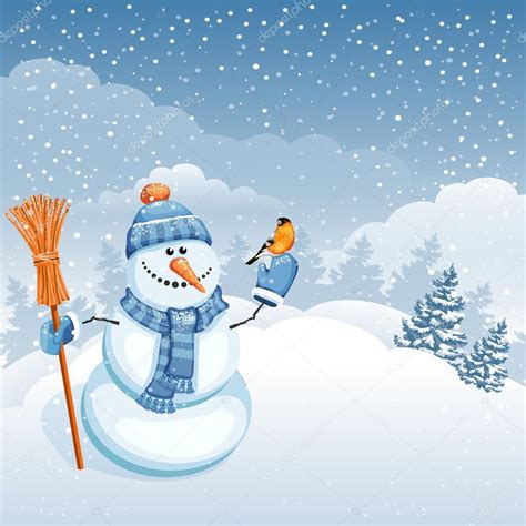 Cute Snowman — Stock Vector © Pazhyna 54220559