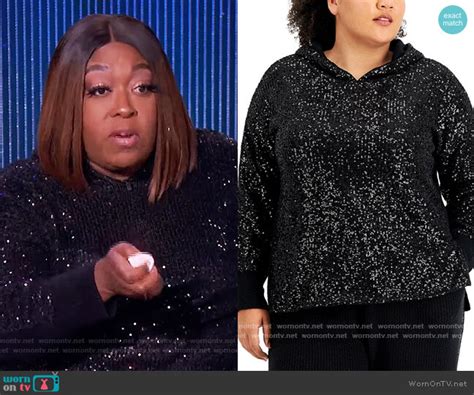 Wornontv Lonis Black Sequin Hoodie On The Real Loni Love Clothes