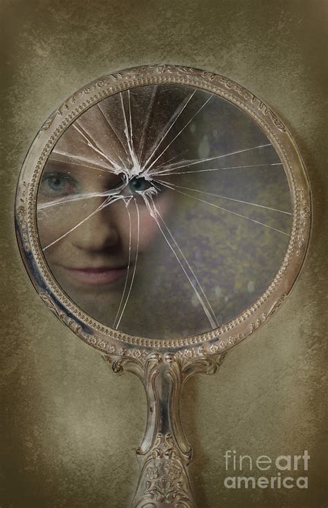 Face In Broken Mirror Photograph By Amanda Elwell