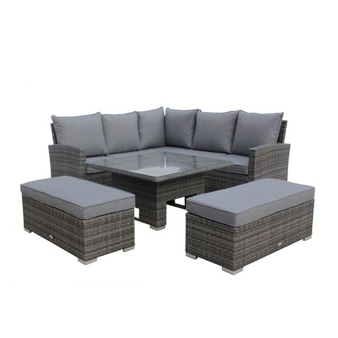 Due to its elegant design, you could easily be incorporate this table into a lot of existing interiors. Charles Bentley Rattan Corner Lounge Set with Height ...