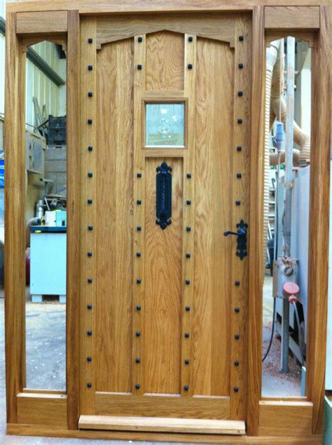 Gorgeous Oak Door And Side Panels With Black Antique Style Ironmongery