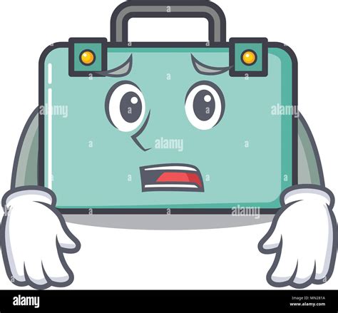 afraid suitcase mascot cartoon style stock vector image and art alamy