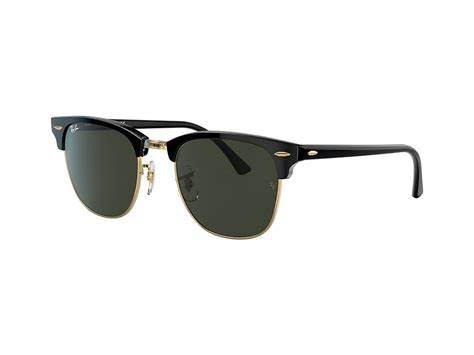 Ray Ban Rb3016 Clubmaster Classic 49 Green Black On Gold Sunglasses