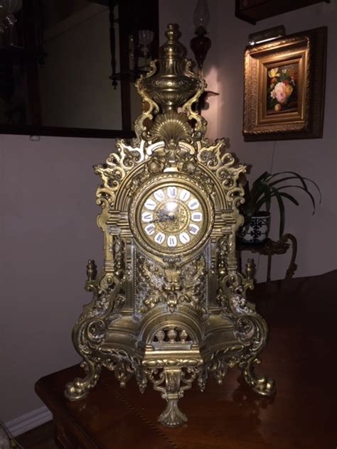 25 Imperial Brass Franz Hermle Italiangerman Brass Mantle Clock