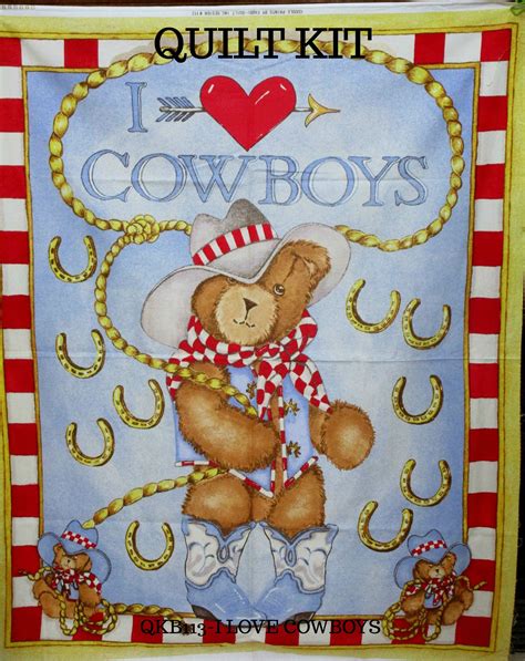 The right density of fabric and. BABY QUILT KIT-"I Love Cowboys"- Includes Back/ Quick and Easy/ Do-It-Yourself/Teddy Bear ...