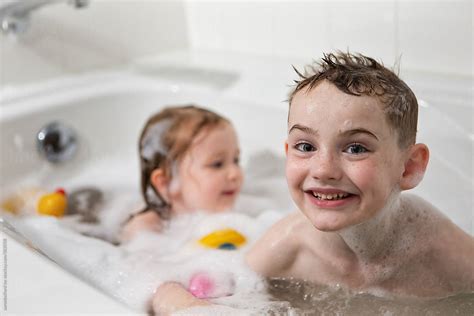 Kids Bath Time By Stocksy Contributor Aaronbelford Inc Stocksy