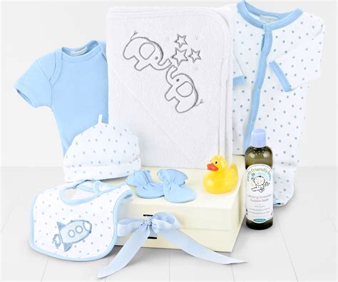 Baby bathing time to sleep. Baby Bath-Time Hamper Gift Box in Blue - Regency Hampers
