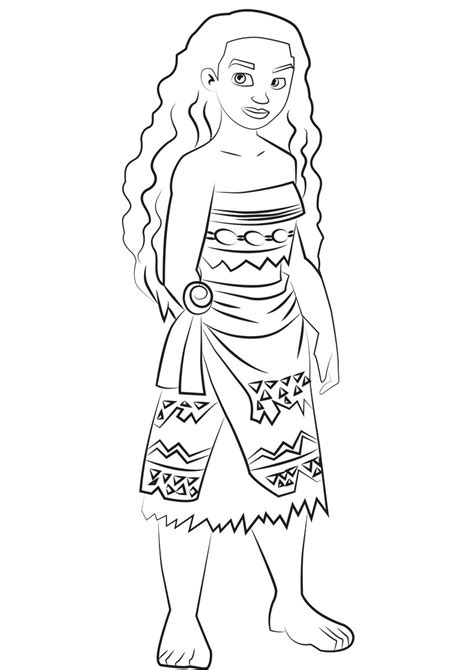 Moana pencil sketch easy step by step. Moana coloring pages to download and print for free