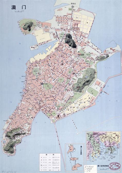 Large Detailed Road Map Of Macau In Chinese 1988 Macau Asia