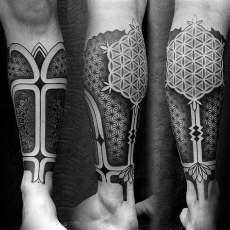 50 Geometric Leg Tattoos For Men Masculine Design Ideas Leg Tattoo