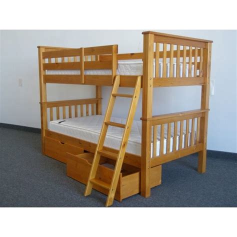 Find this pin and more on bedroom design ideas by dwi venuz. Bedz King Mission Twin over Twin Bunk Bed with Drawers ...
